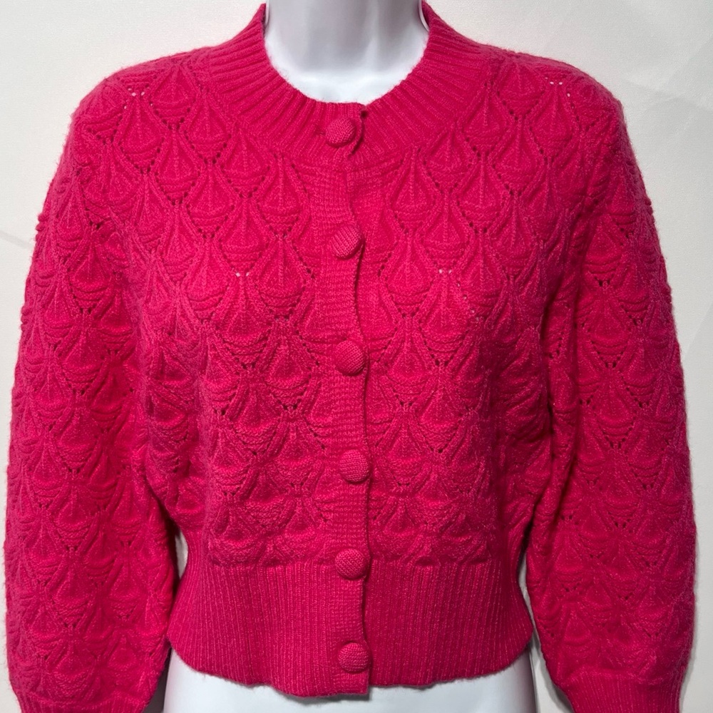 J.Roberts  Pink Super‎ Soft Textured Cardigan Size Small New with tags - Picture 2 of 5